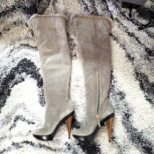 Giuseppe Zanotti grey suede boots.